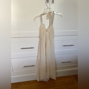 BCBGMAXAZRIA Cream Silk Halter Dress Size 4